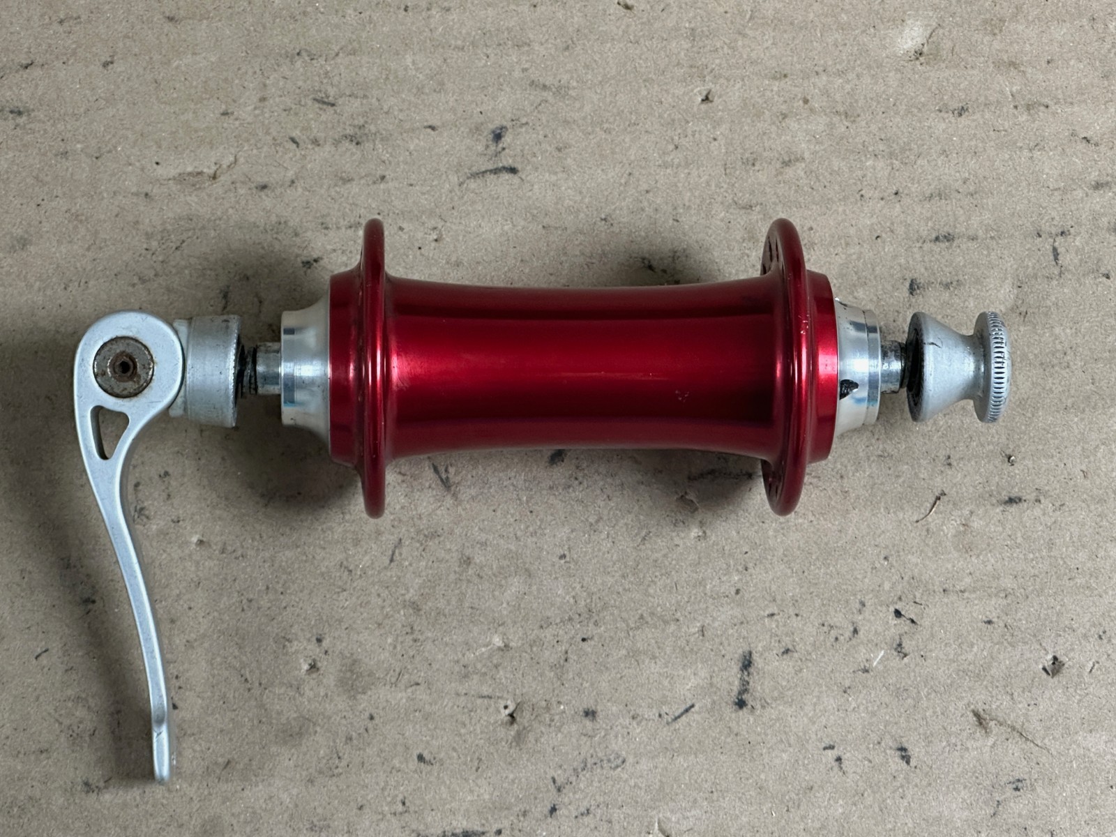 Vintage Chris King Front Hub 28h 9x100mm Road/MTB, Red Anodized, VGC