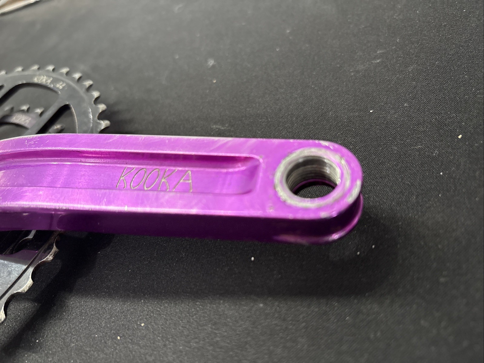 Kooka Vintage Crankset Triple 44/32/22 Purple 3DV, Black , 175mm Square Taper