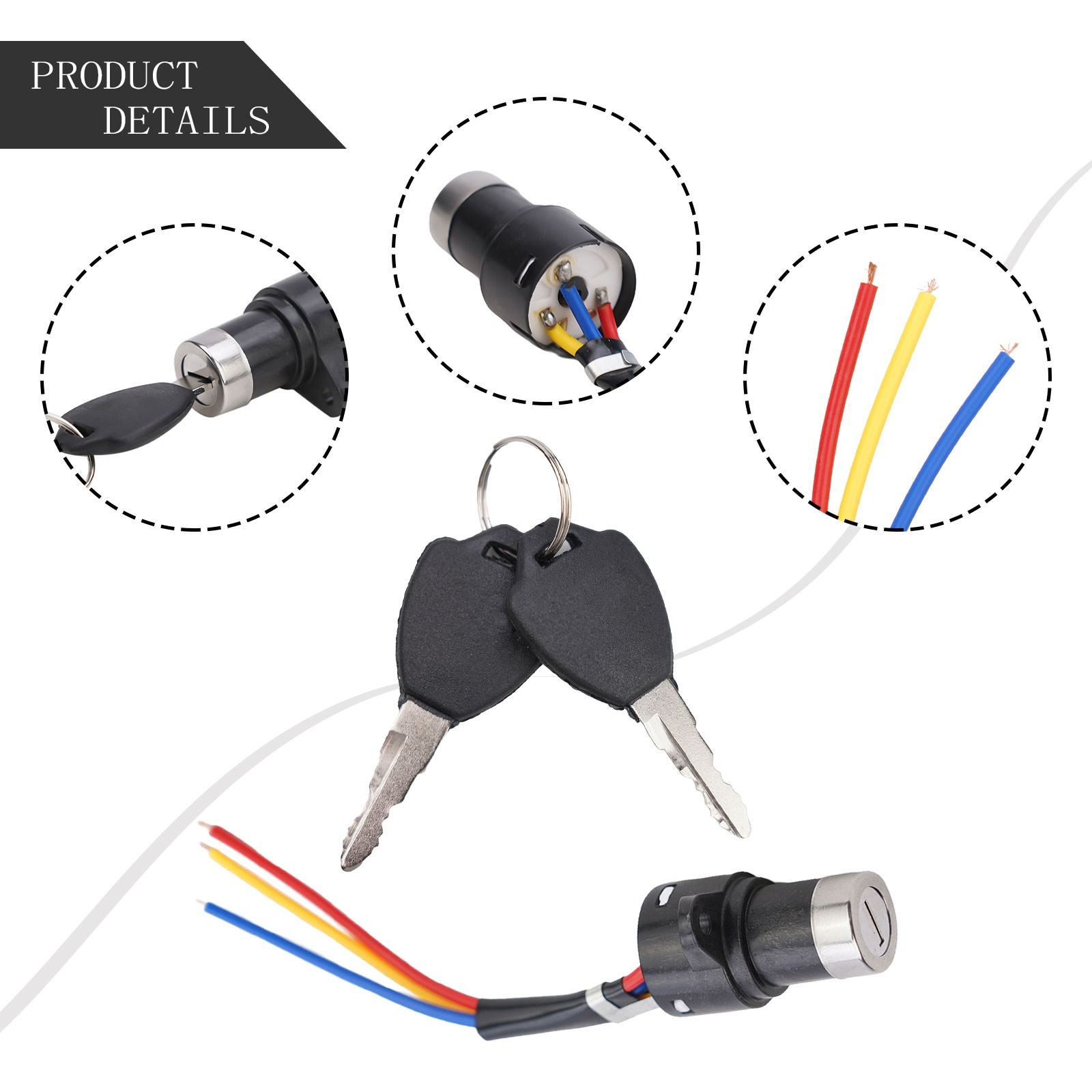 E-Bike Ignition Key E-Bike Lock Easy To Use New 3 Wire Easy To Install