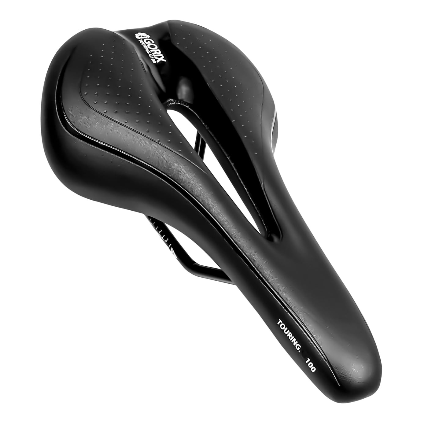 GORIX Bike Saddle Seat Comfortable Cushion with Rail Mountain Road All Black