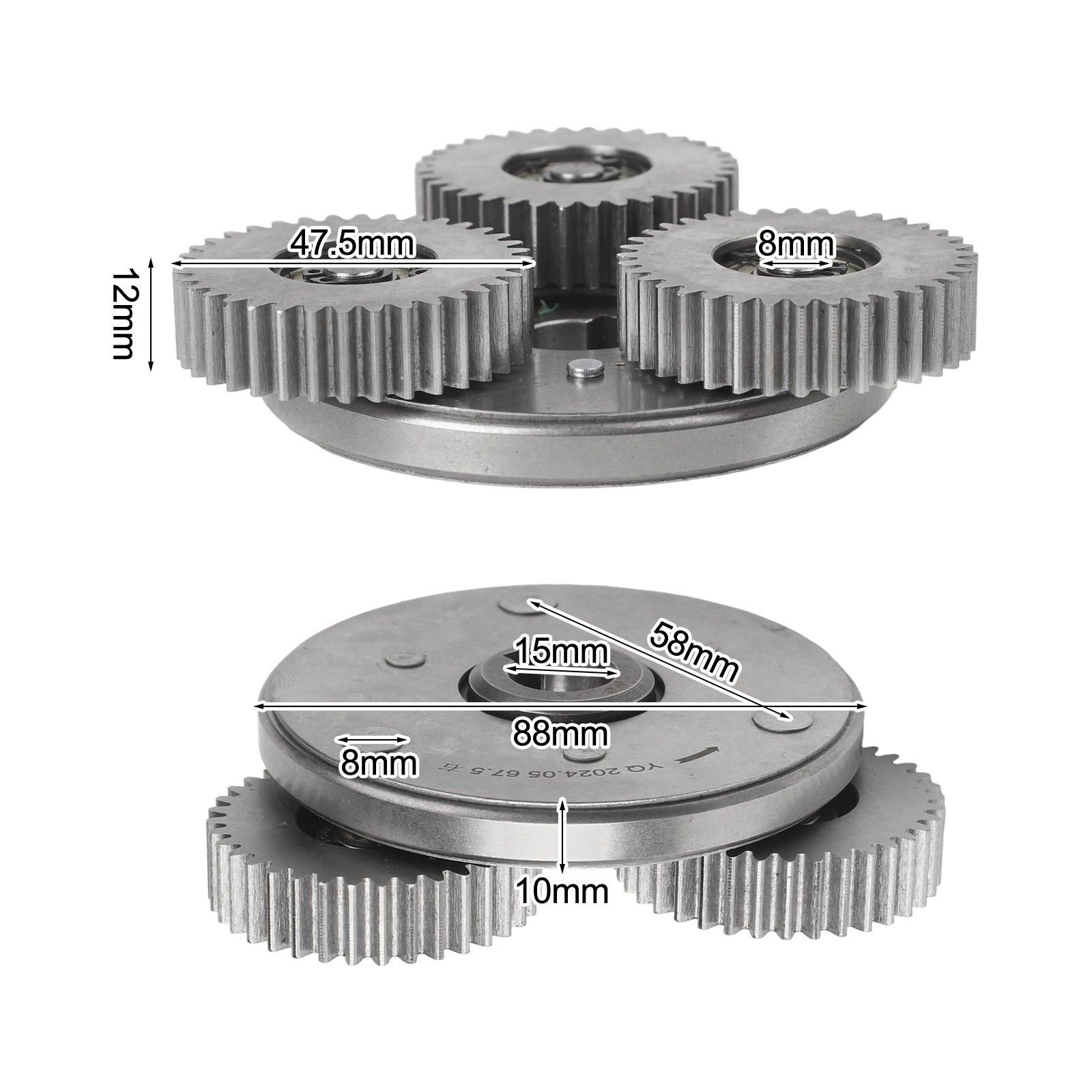 3PCS 36T Planet Gear Set with Clutch 88mm for Bafang Motor Compatibility