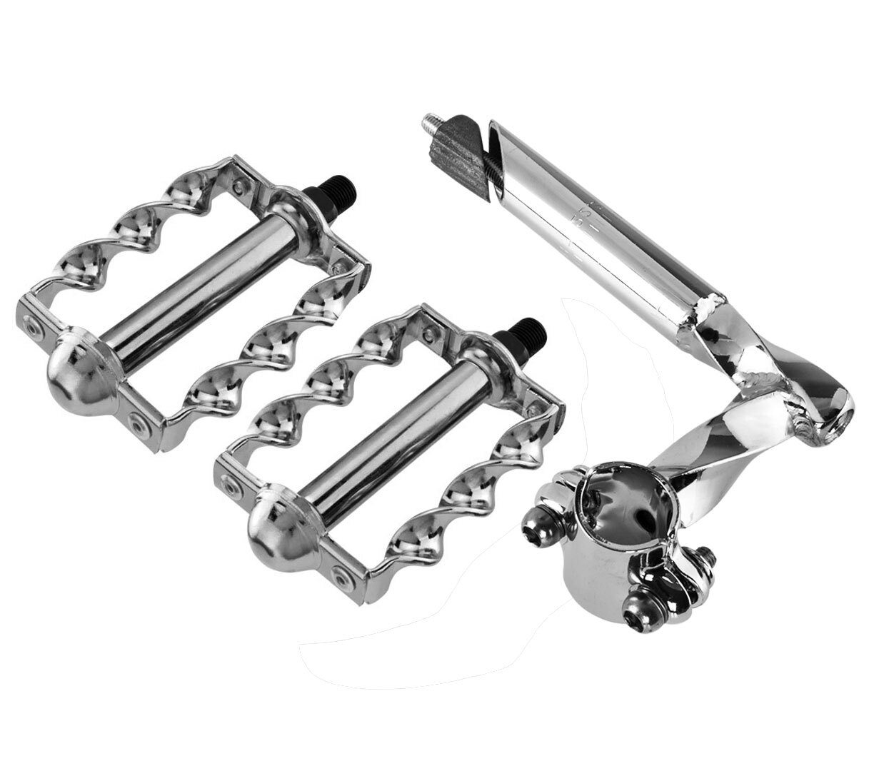 OG Lowrider Classic Square Twisted Stem & 1/2″ Flat Pedals 20-26″ Bikes CHROME