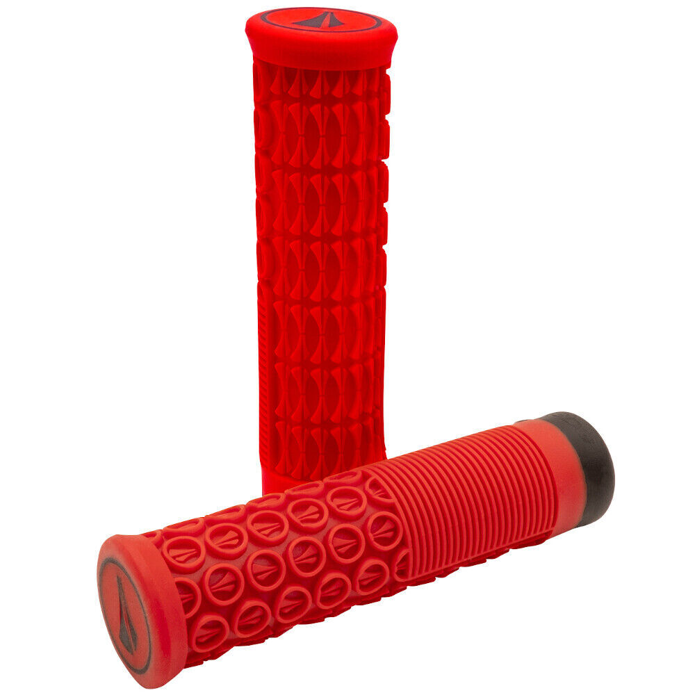 SDG Thrice 31, 136/31mm Mountain Bike Grips MTB Brown/Red/Black Lock-On Grips