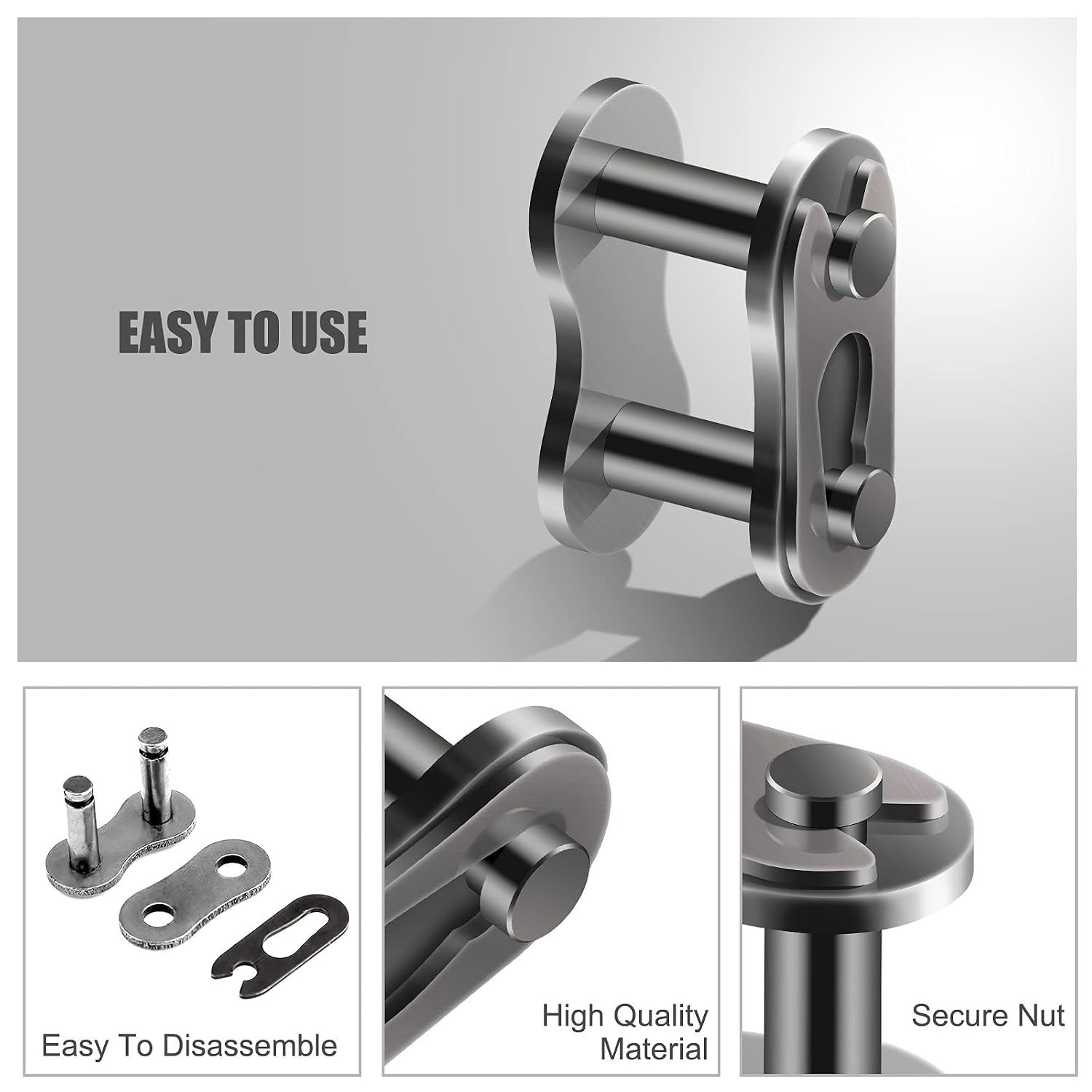 8 Heavy-Duty Chain Master Links – Steel Alloy Connectors for Dirt Bikes and ATVs
