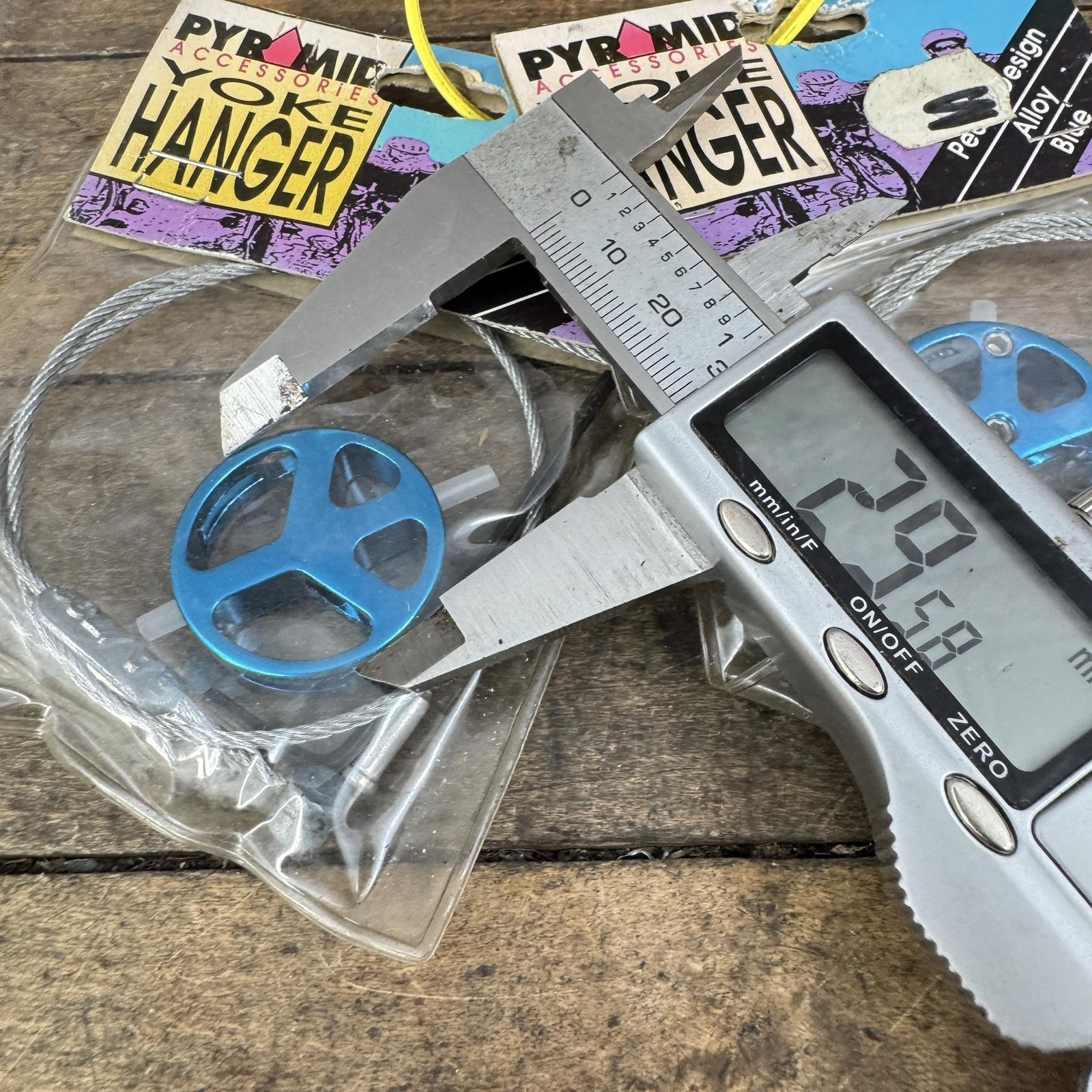Vintage Brake Hanger Set Peace Sign Alloy Blue Mojo Straddle Cable BMX 90s MTB