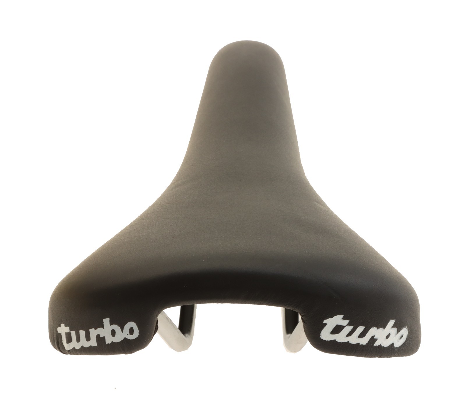 Selle Italia Turbo Leather Saddle Black Original 90s Steel Rails NEW in Box NOS