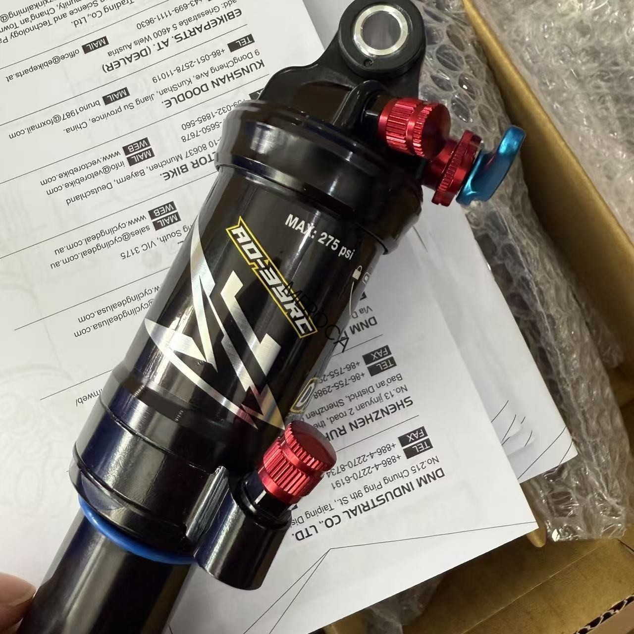 DNM AO-39RC Dual Air Shock Mountain Bike Rear Shock 3-Step Lockout 165/190/200mm