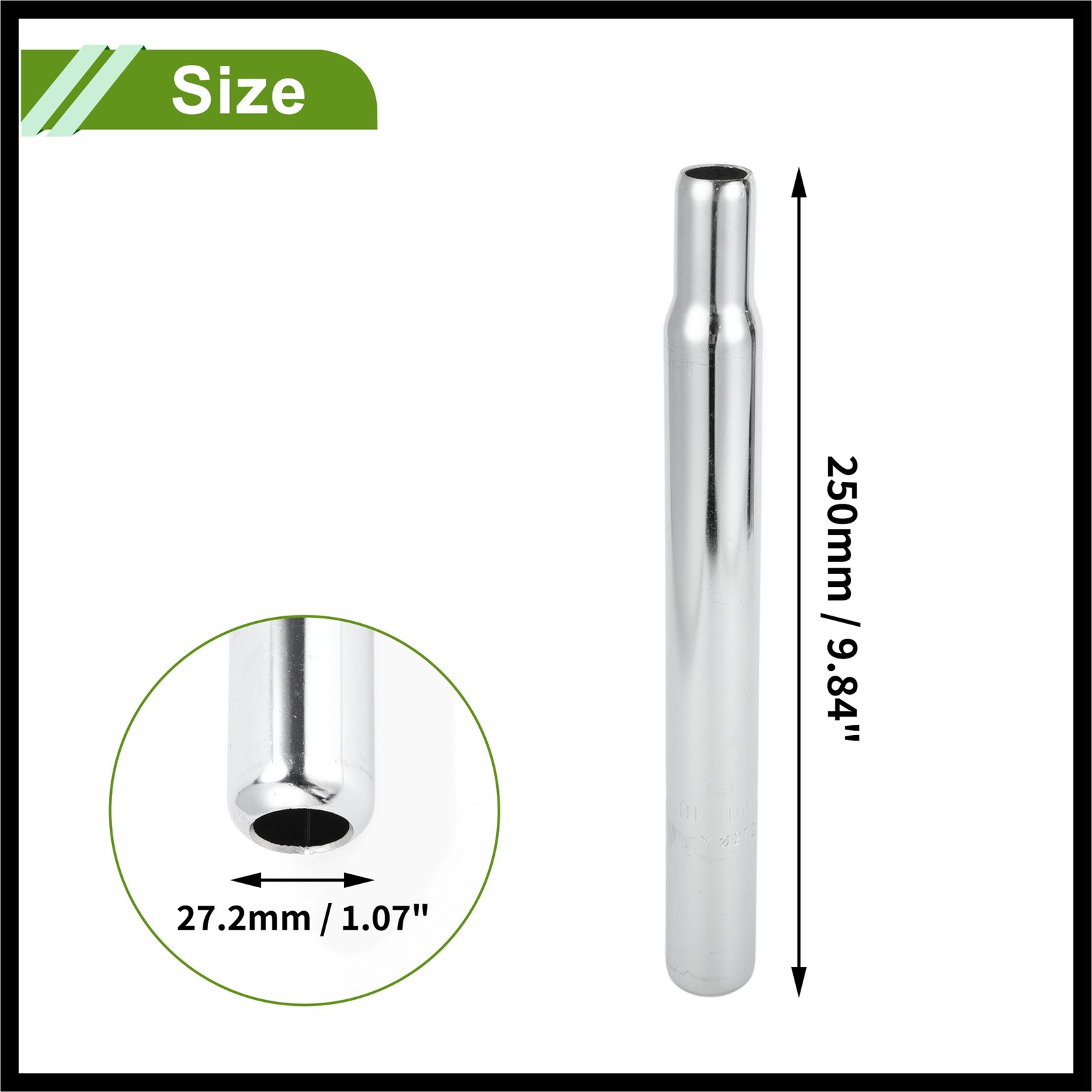 Bike Seat Posts 27.2x250mm Durable Saddle Post Seat Tube Steel