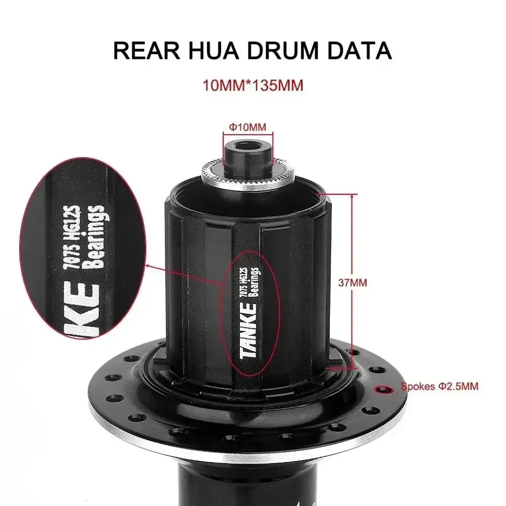 MTB 120 Click Hub 6 NBK Bearing Bike Front Rear 32 36 Holes Disc Brake QR Bicycl