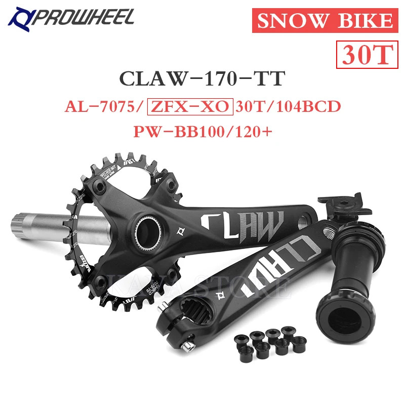 Snow Bike Crankset 170mm Fat Tire Bicycle Crank Arm 30T-42T Single Sprockets
