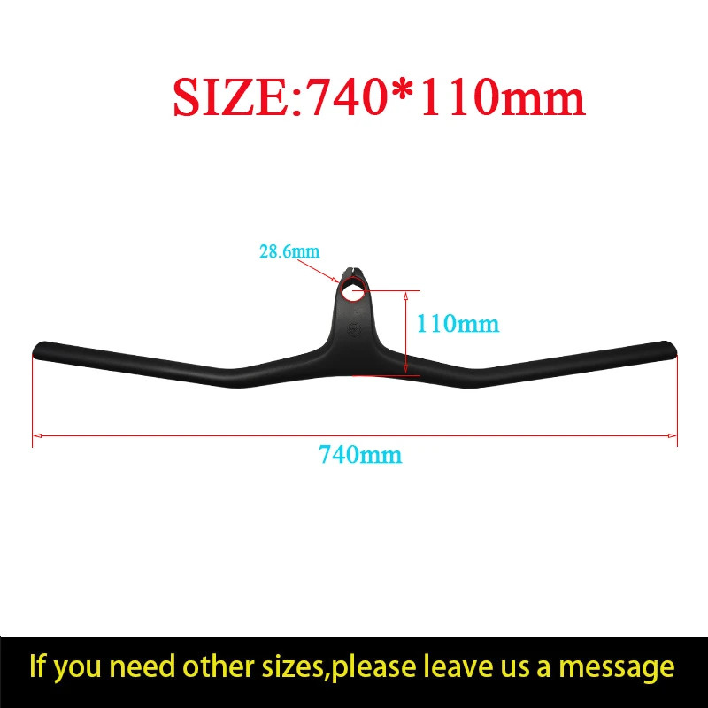 Carbon Fiber XC Mountain Bike Handlebar 10 Degree 28.6mm Clamp 720-780mm