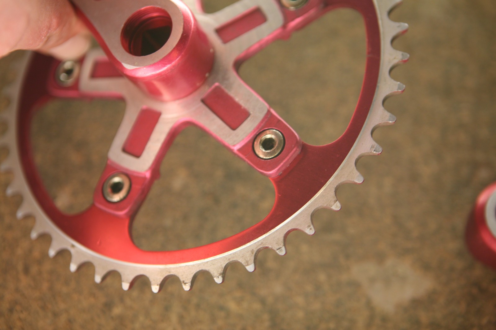 Retro Oldschool OG NOS NEW Tracer Red BMX MX cranks crankset chainset Takagi