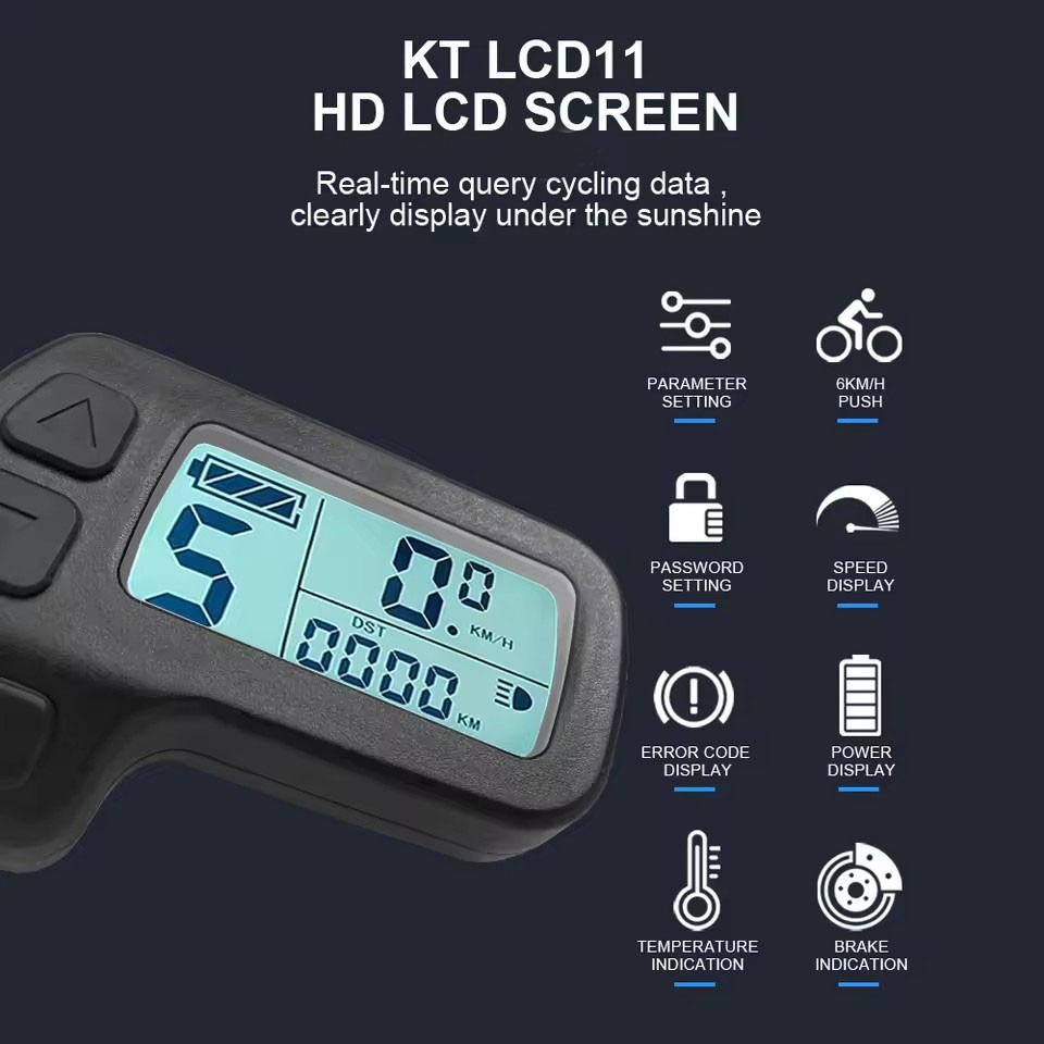 E-Bike 5pin 24V/36V/48V KT-LCD11 Display Power Speed Meter Control Panel WP AAU