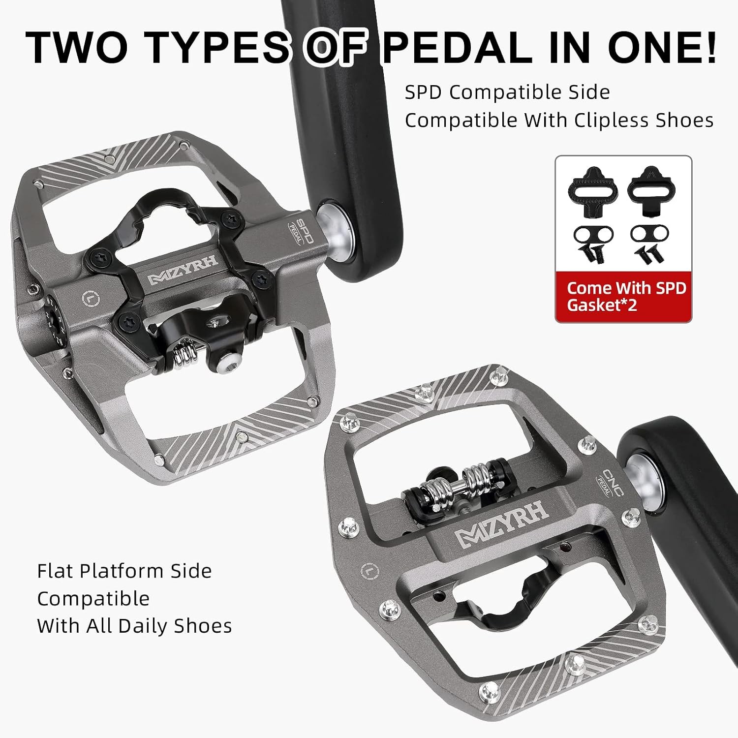 MZYRH Pedal,MTB Mountain Bike Pedals Compatible with Dual Function Sealed Cliple