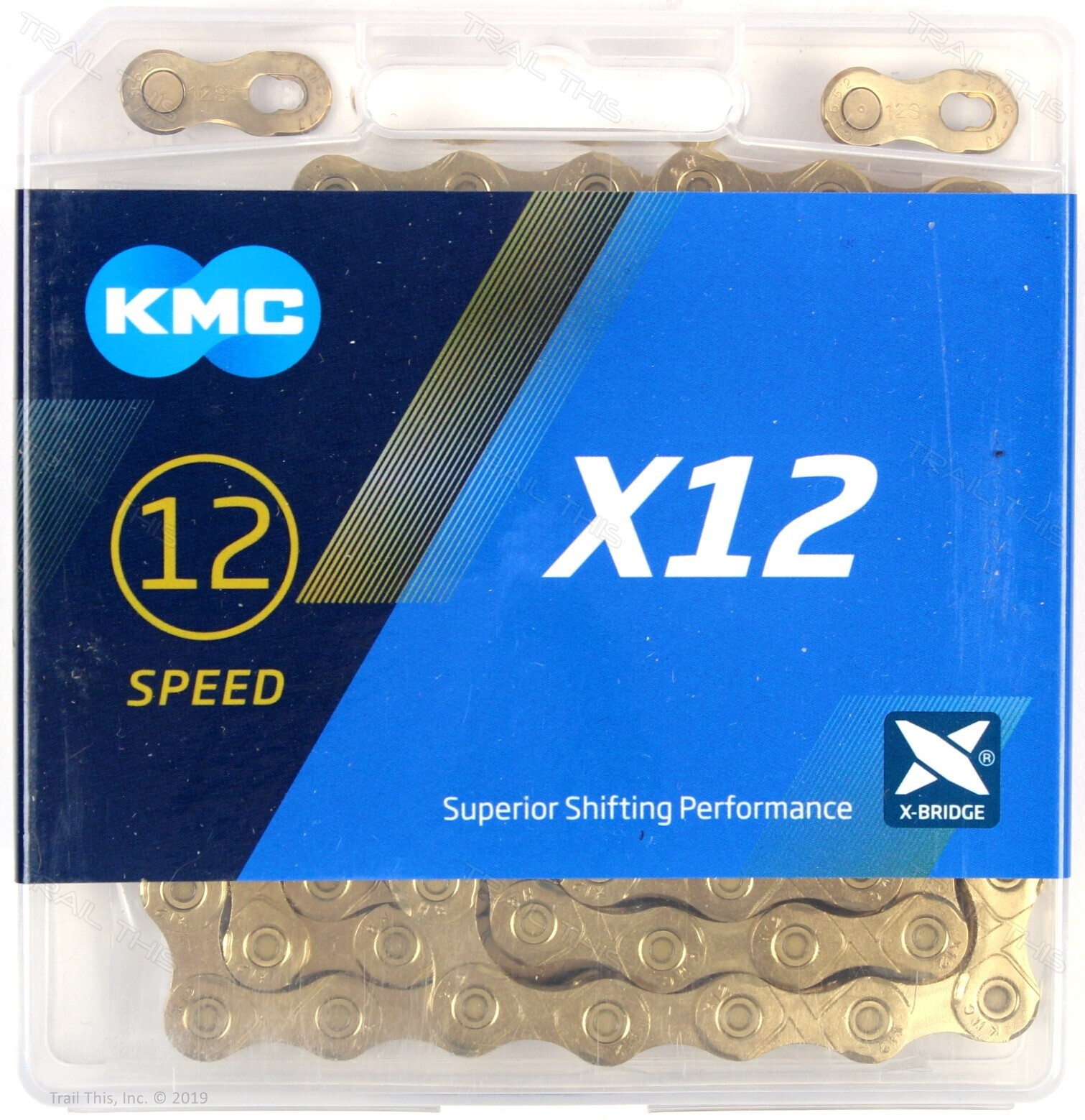 KMC X12 Gold Ti-N 12-Speed Bike Chain 126L fits SRAM GX NX Eagle 12sp Road / MTB
