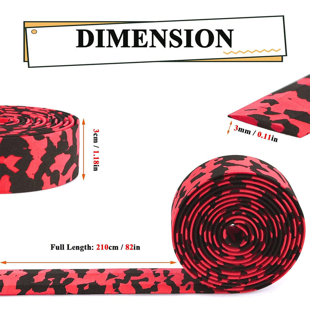 Road Bike Handlebar Tape Bicycle Cycling Bar Grip Tape Wraps Adhesive EVA Red