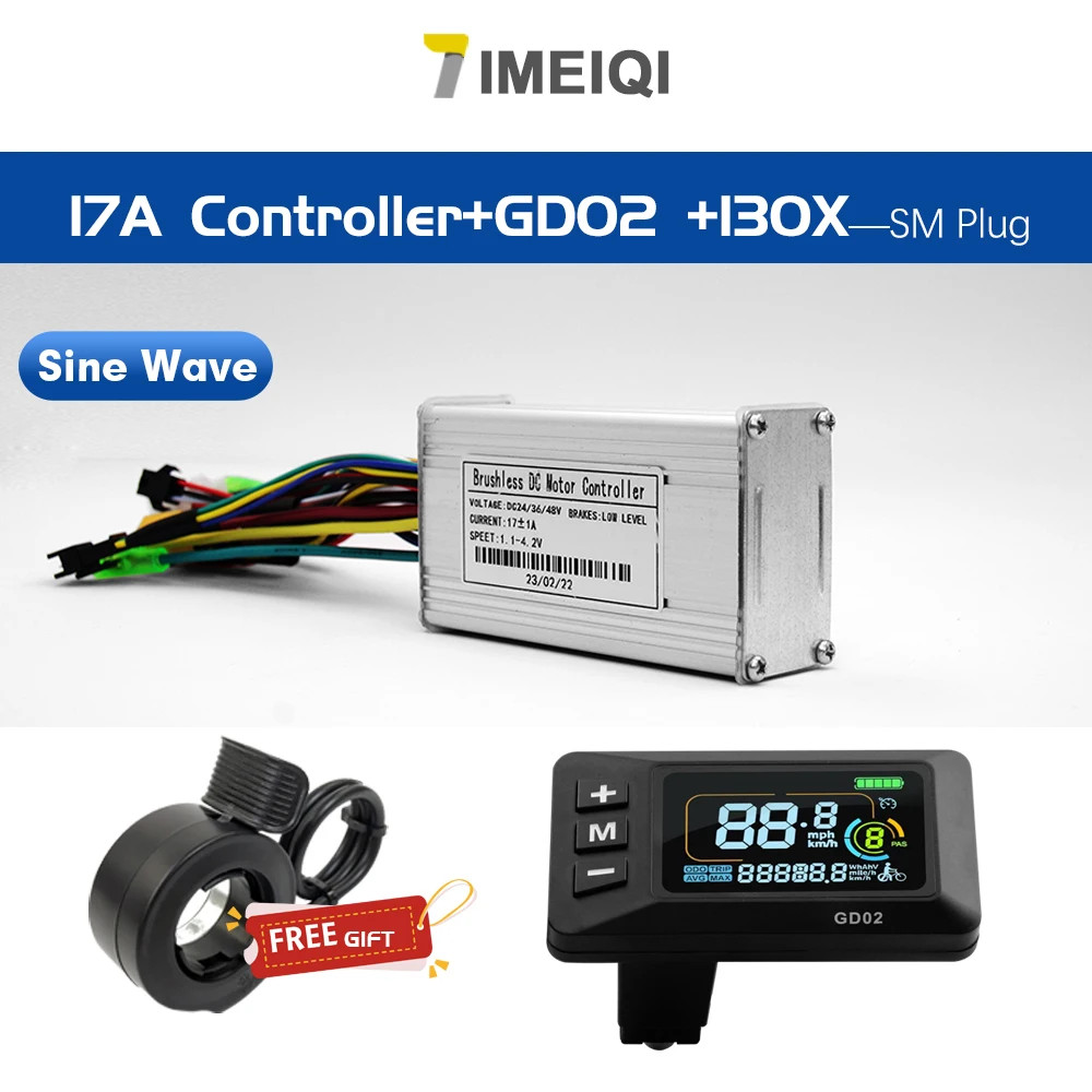 Ebike 3-mode Sine Wave Controller 17A/26A/30A/40A for 250W-3000W Brushless Motor