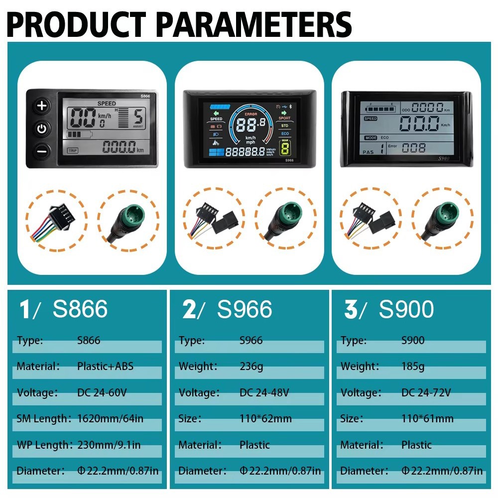 E-bike Three-Mode Sine Wave Controller 24V-48V 17/26/30/40A with LCD Display Set
