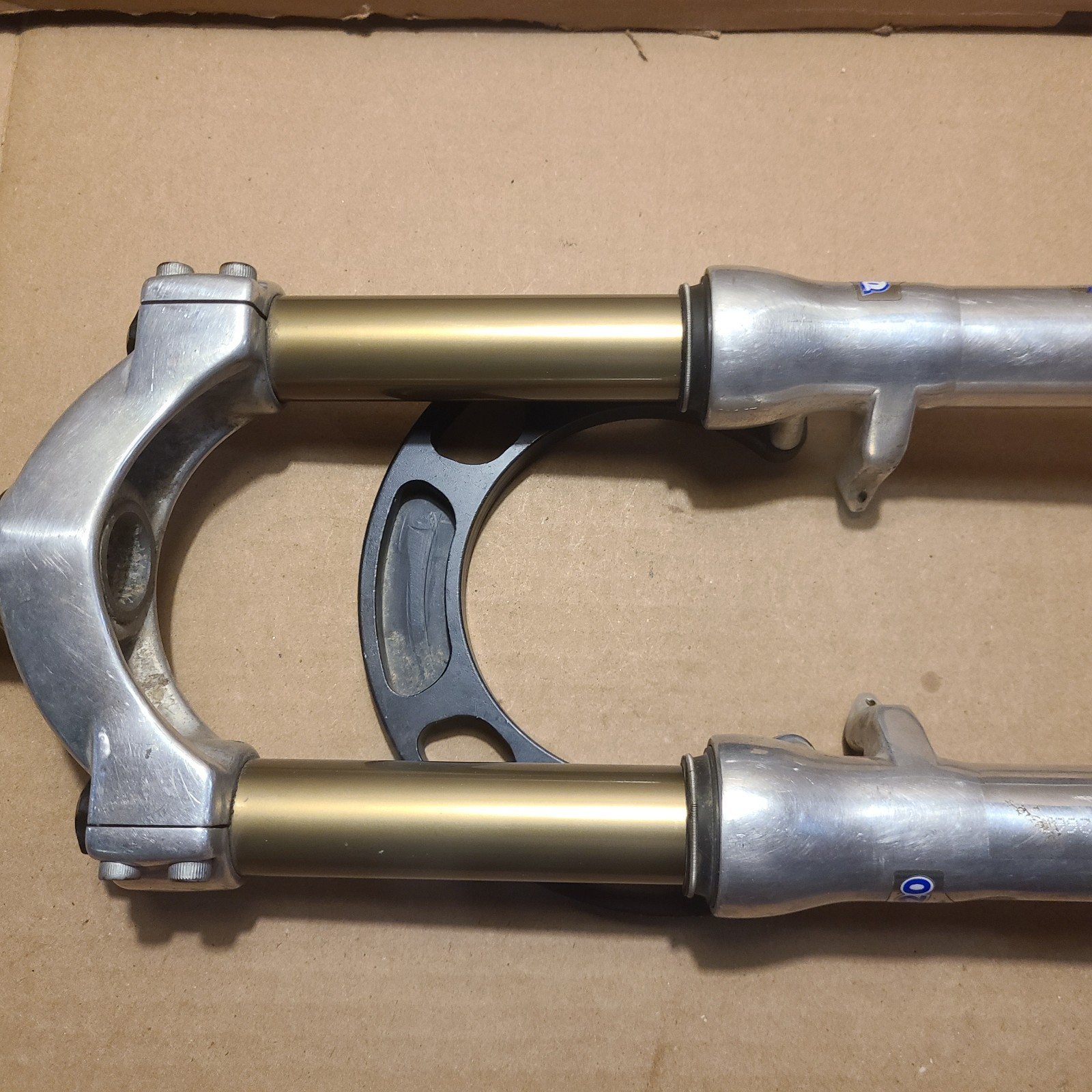 2000 Marzocchi Bomber Z3 QR20 26″ Suspension Fork Silver Italy, Blackspire Brace