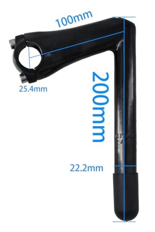 Bike Quill Stem, 13 inch Length, Aluminum Alloy, 25.4mm Clamp for Recreational