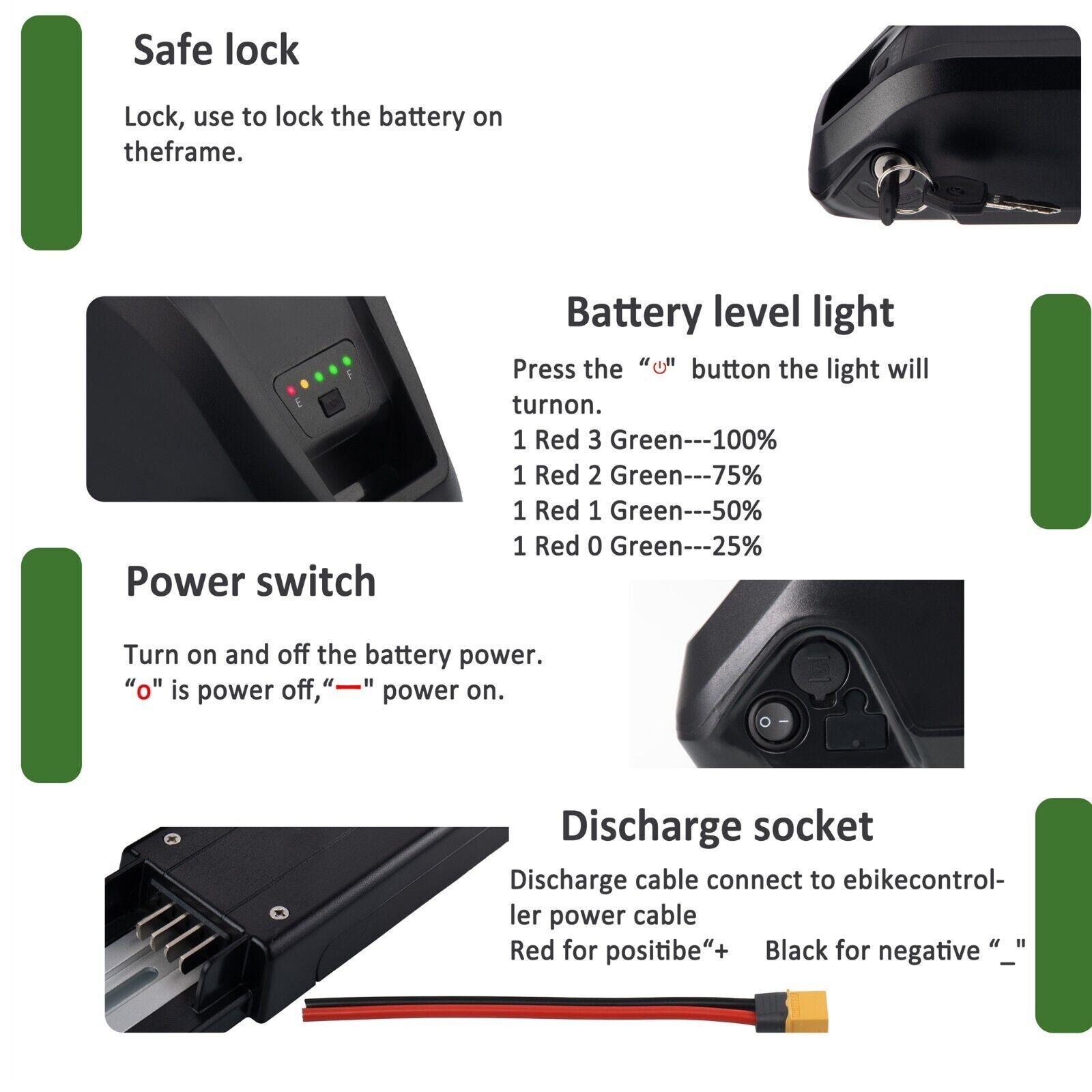 36V 48V 15Ah Hailong Lithium Battery for 200W-1500W Ebike Electric Bike 40A BMS