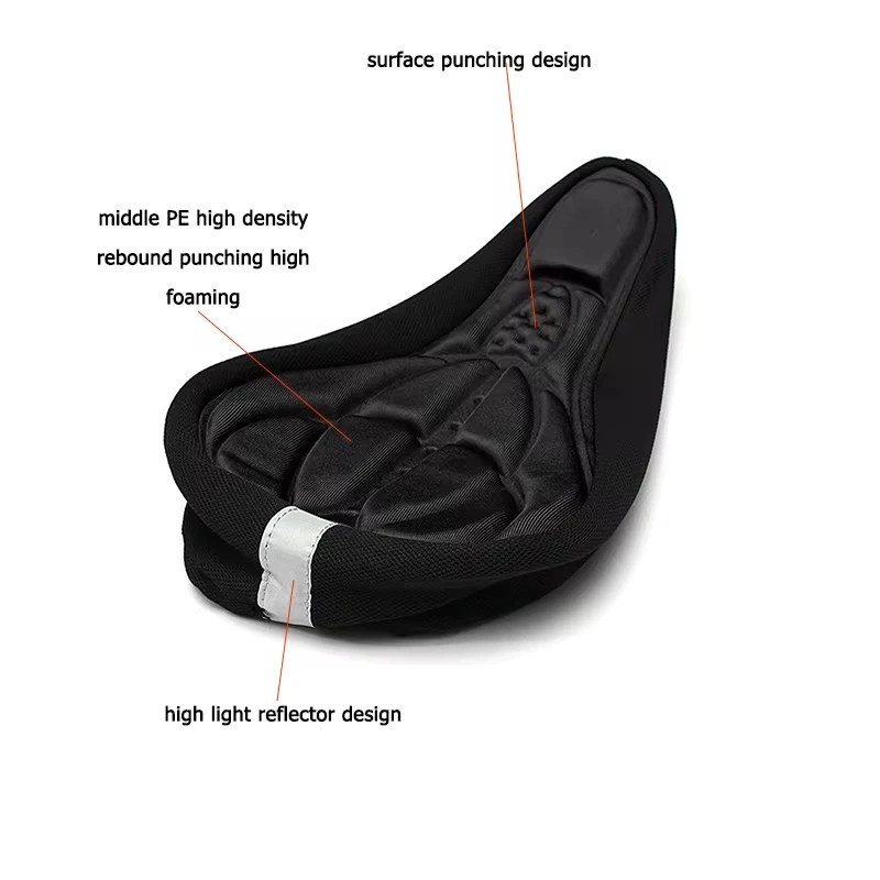 3D Saddle Seat Soft Bike Seat Cover Comfortable Foam Cushion Cycling Saddle
