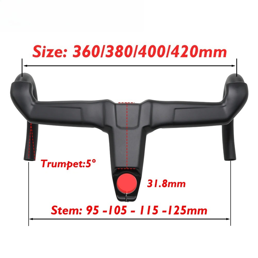 Integrated Carbon Aero Road Drop Handlebar Comfort Wide Stem for Road Bike