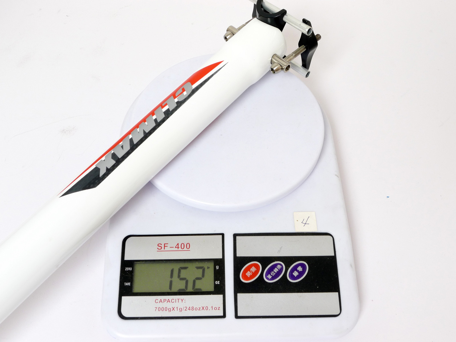 148g,34.9x350mm Climax SP02C 3K gloss carbon Seatpost Ti Hardware Road MTB White