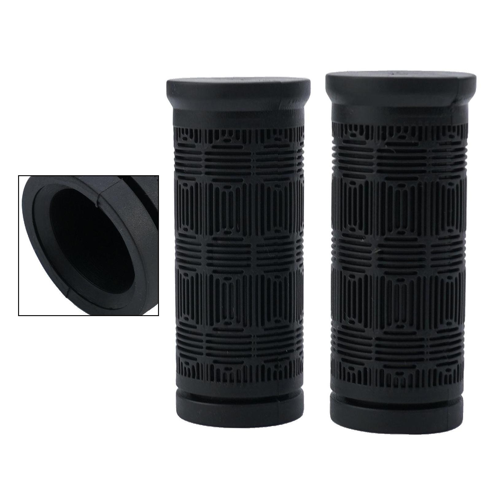 Black Rubber Bike Bar Grips with 125mm+75mm Length Perfect for Cycling