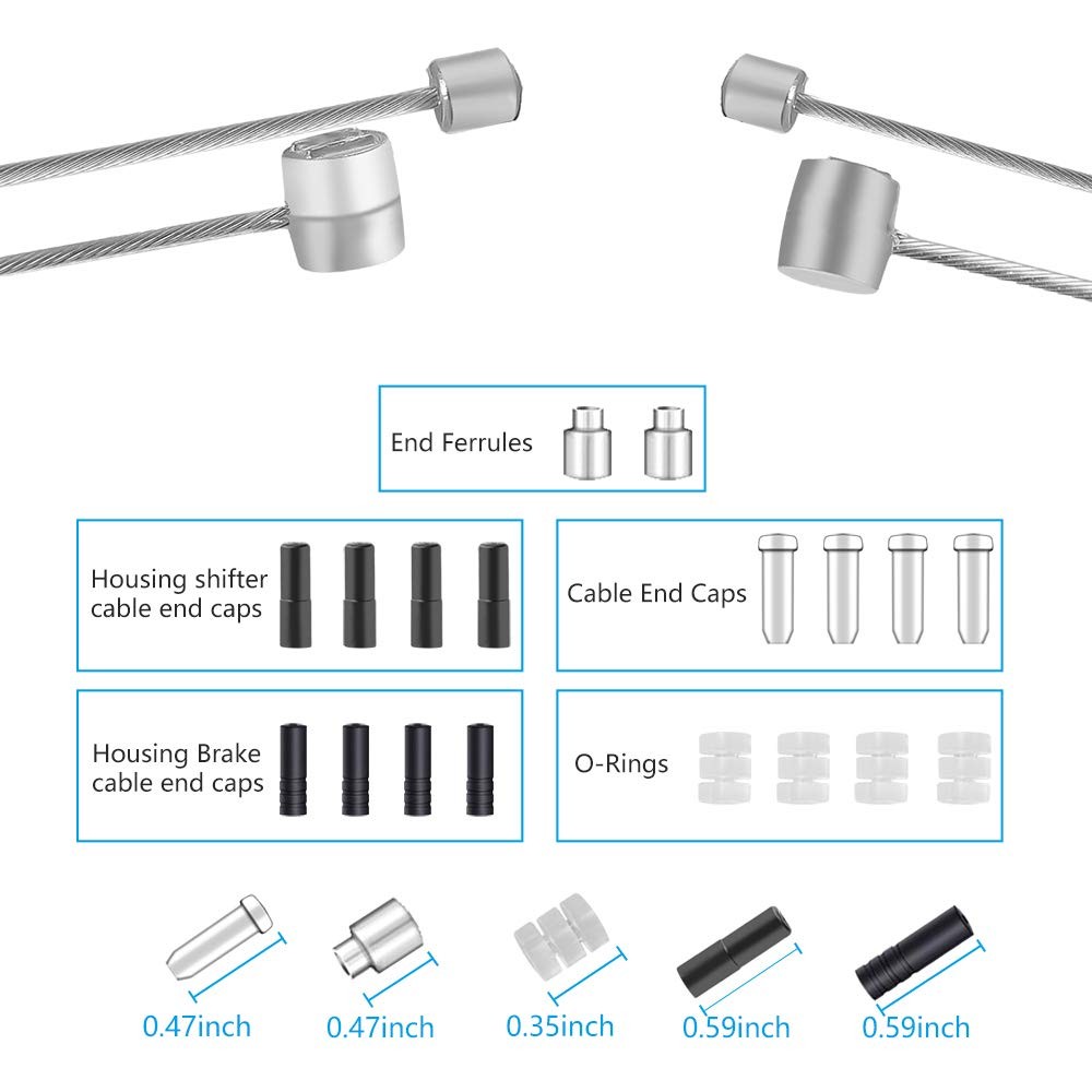 4PCS Bike Brake Cable Shifter Cable, Bicycle Gear Cable Wire for Mountain Bik…
