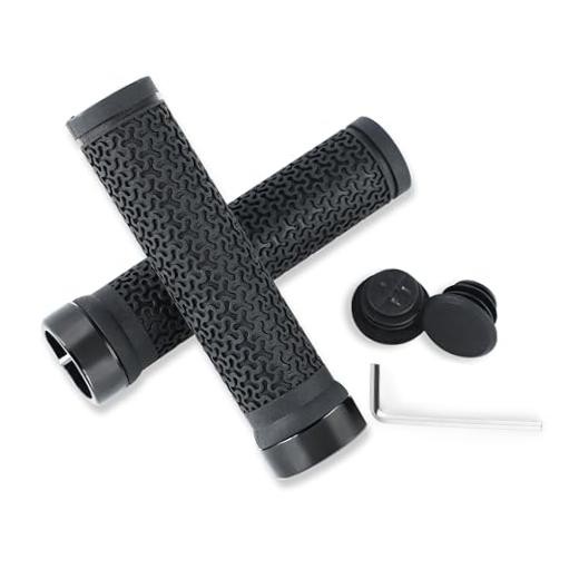 Bike Handlebar Grips 131mm Rubber Ergonomic Anti-Slip Bicycle Grips with Black