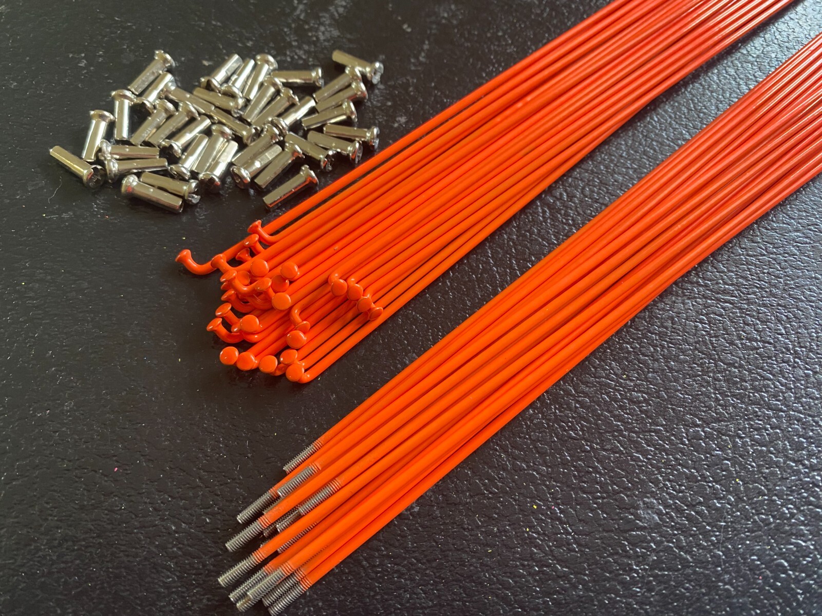 Bicycle Spokes & Nipples – 14G Stainless Steel – ORANGE (CHOOSE LENGTH)