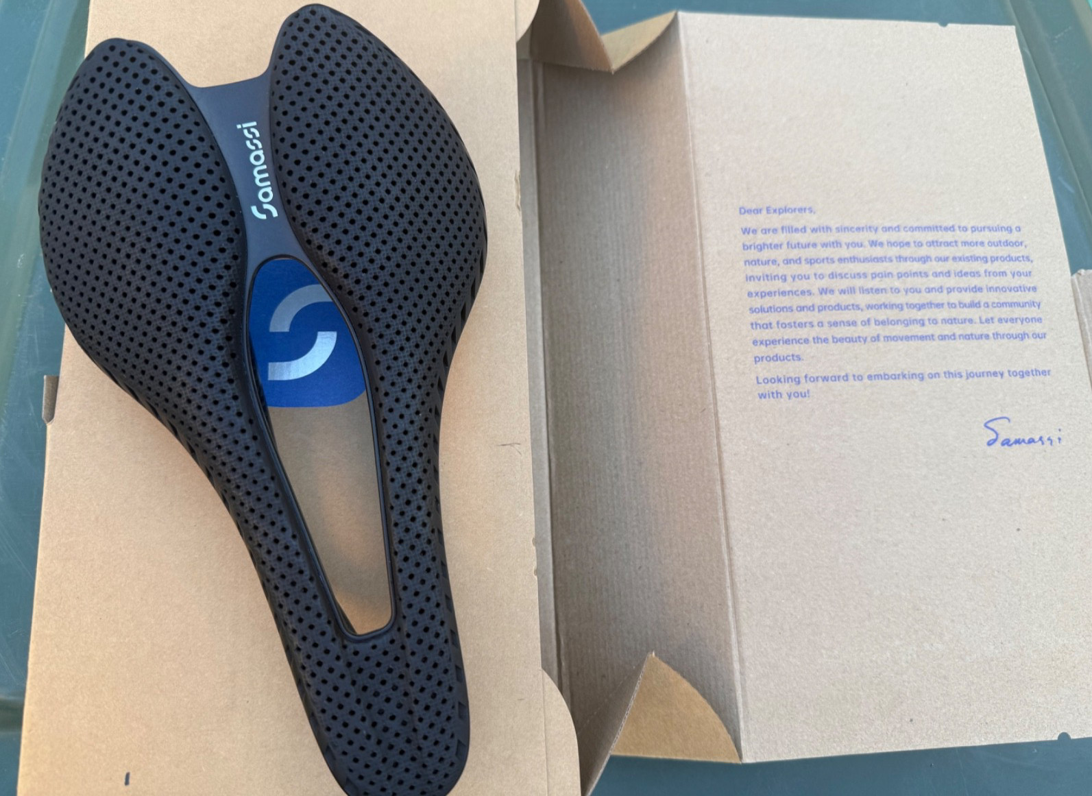 Samassi 3D Printed Saddle 145mm x 250mm, Ultralight Full Carbon Rail Road Saddle