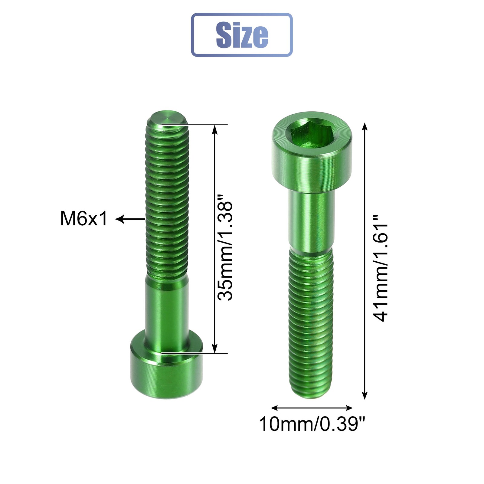 Single Green M6x35 Bike Stem Bolt Bicycle Bike Headset Universal