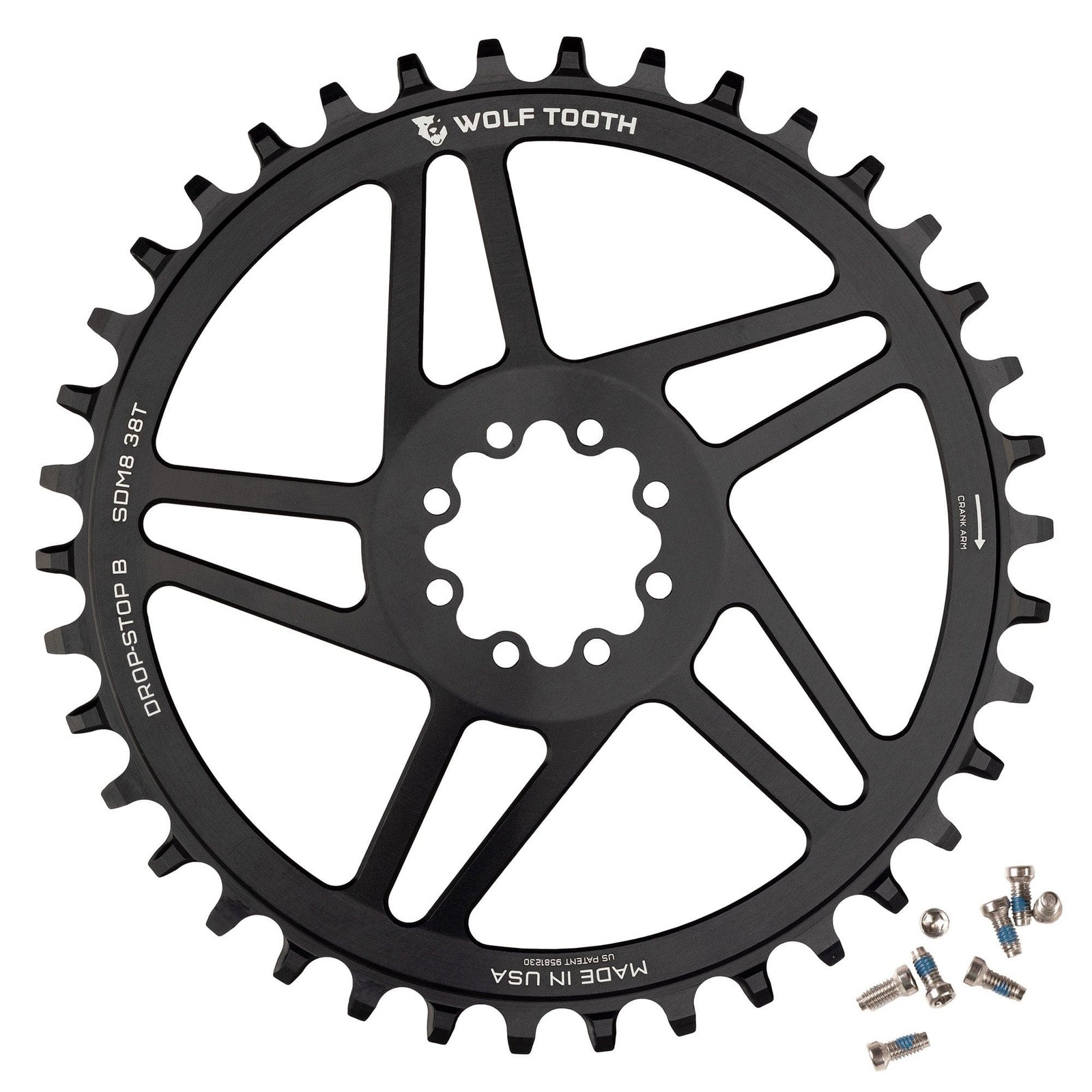 Wolf Tooth 34T Direct Mount Chainring for 8-Bolt Gravel & Road, Drop-Stop B
