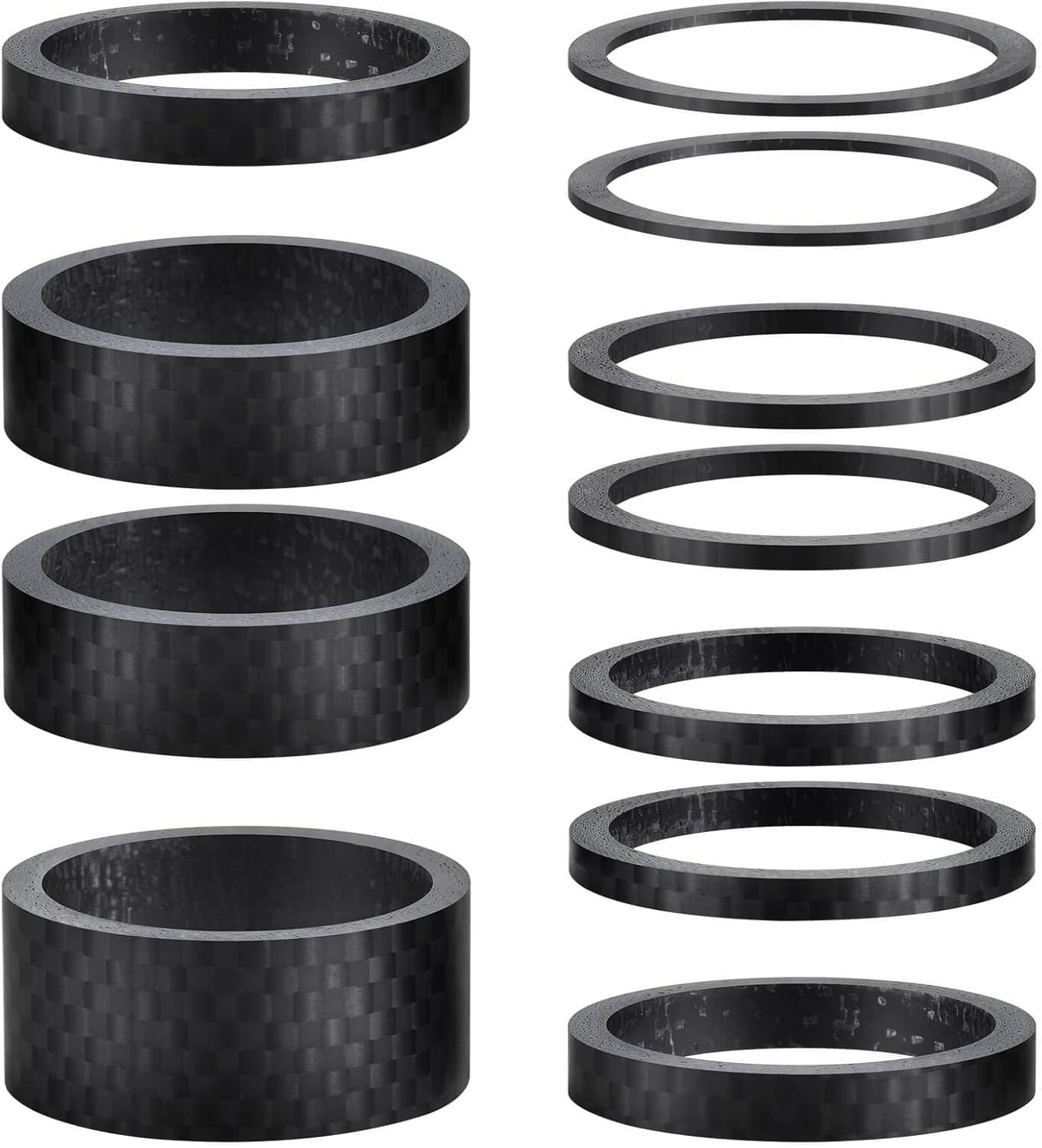 11PCS Bike Carbon Fiber Headset Spacers, Matte Finish, Fits 1-1/8 Inch Stem f…