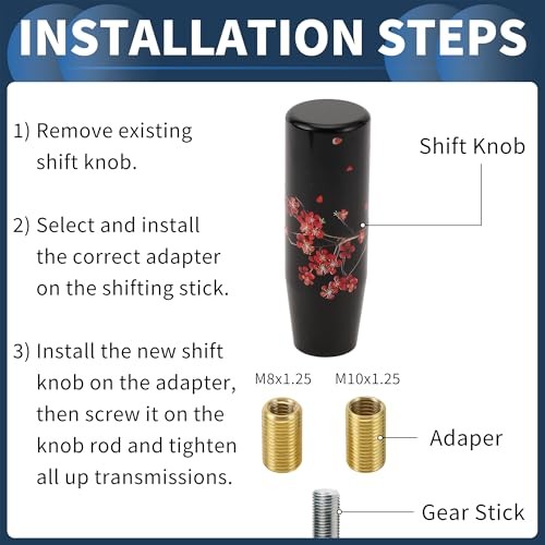 Car Shift Knob, 12cm Universal for Automatic and Manual Vehicle Flower Gear