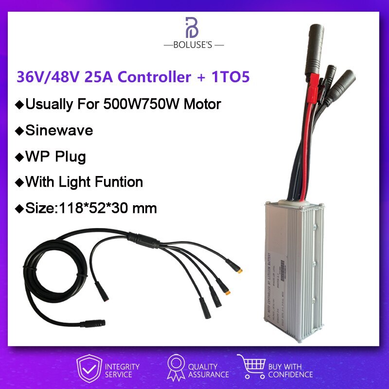 Sinewave Controller 15-60A E-bicycle Controller 250-3000W Brushless Hub Motor