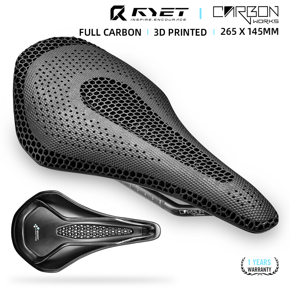3D Printed Bike Saddle Carbon Fiber Base for Mountain Road Gravel Bicycle 145mm