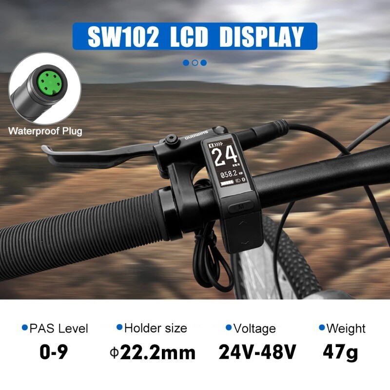 E-bike Intelligent LCD Screen Waterproof 5 Pin LED Display for Mid Drive Motor