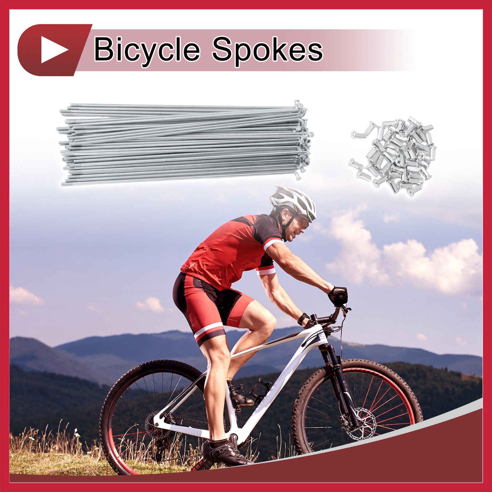 48Set 10G Bicycle Spokes 235mm Bike Wheel Spokes Carbon Steel Galvanized