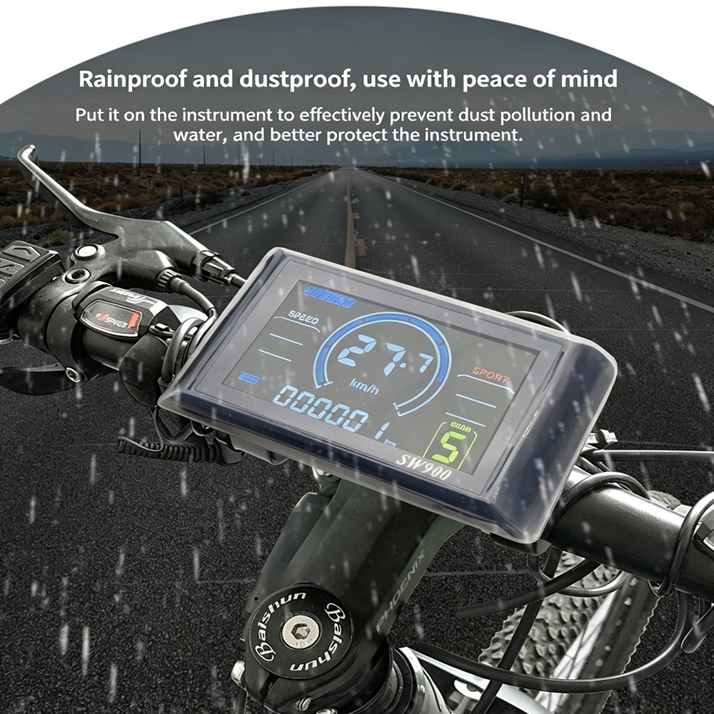 E-Bike SW900 LCD Display Silicone Clear Protective Cover Waterproof Cover