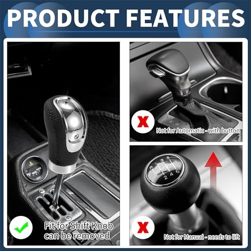 Car Shift Knob, 9.6cm Universal for 5 6 Speed Manual Transmission Vehicle Black