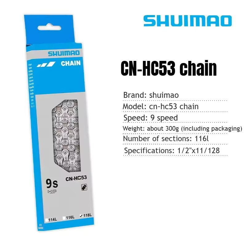 Shimano 9 Speed Bicycle Chain HG53 116 Links MTB Road Racing Bike Chain ﻿