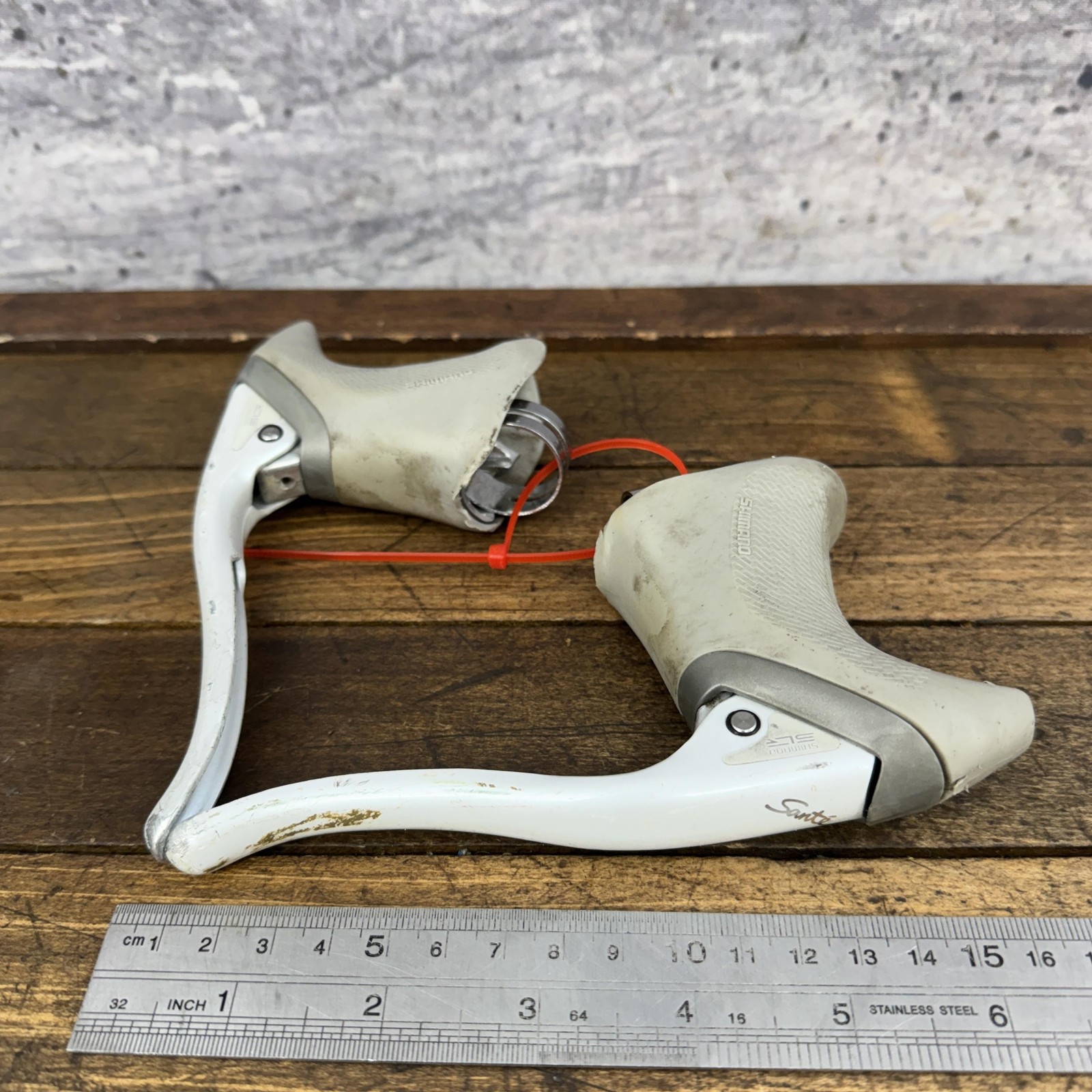 Vintage Shimano Sante BL-5001 Brake Levers Pair Aero Drop Bar 23.8mm Road White