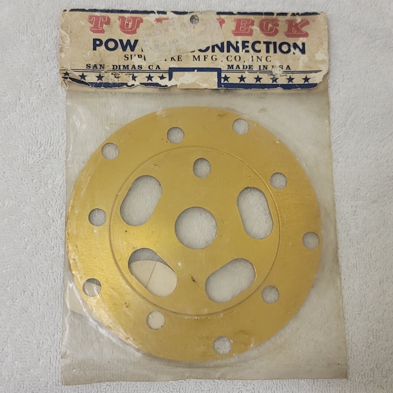 NOS Tuf-Neck Power Connection BMX Bike Gold Powerdisk 80s HTF Stamped USA🔥🔥🔥