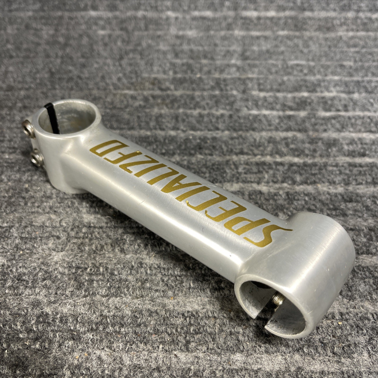 Vintage Specialized 1-1/8” Threadless Stem 25.4mm Clamp 135mm Silver/Gold MTB