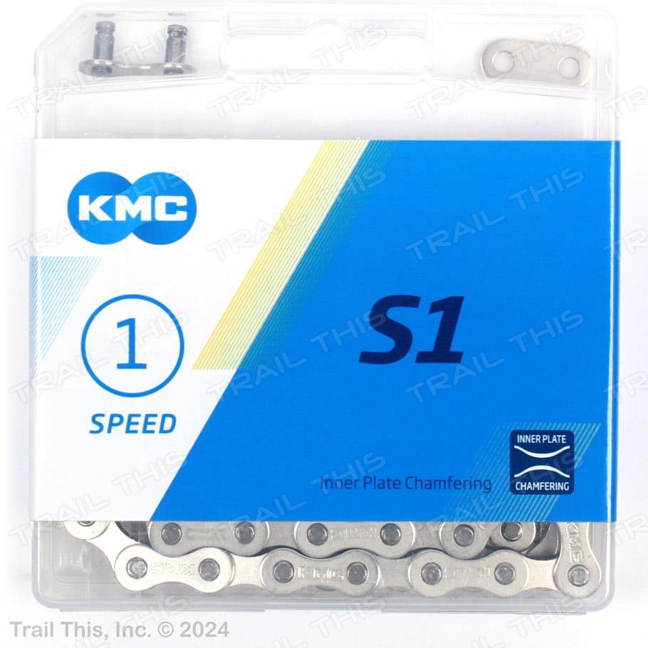 KMC S1 Silver 1/8″ Single-Speed BMX Cruiser Fixed Bicycle Chain 112L 8.6mm