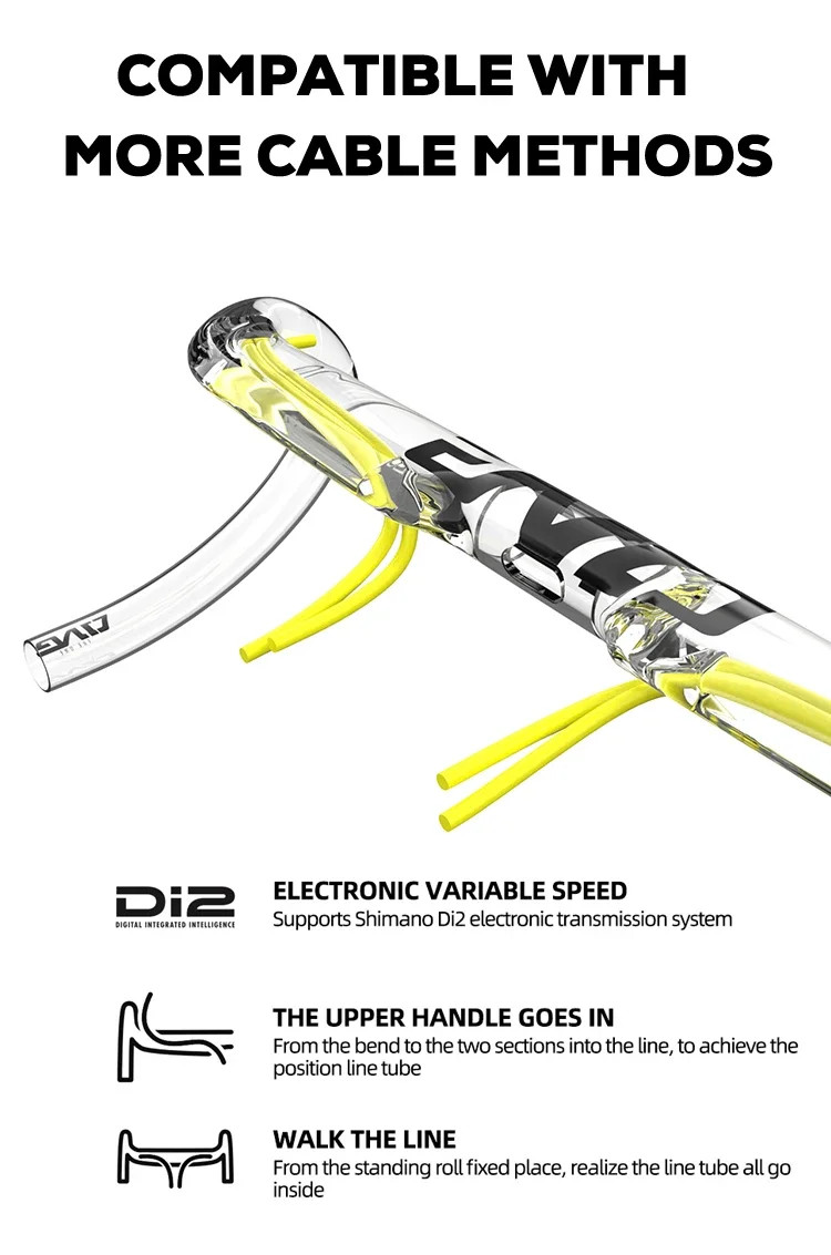 Road Bike Aero Handlebar 360mm-420mm Fully Internal Routing Gravel Drop Bars