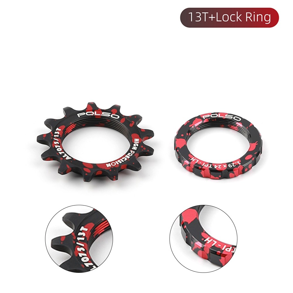 POLSO Fixed Gear Cog 13T Single Speed Flywheel Piece & Lockring Flywheel7720